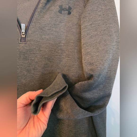 Under Armour Gray Quarter-Zip Pullover Coldgear Loose. Sz Small - Picture 3 of 7